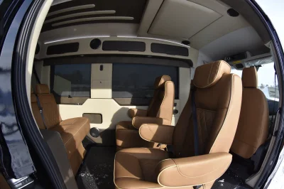 7 PASSENGER CONVERSION VAN LUXURY TRAVEL LOTS OF STORAGE BLACK & TAN INTERIOR BY WALDOCH - 2020 FORD TRANSIT GALAXY - Image 34 of 35