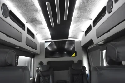 148 EL FORD TRANSIT CONVERSION VAN HIGH ROOF 9 SEATER LIMO MEETING WORK STATION JET DESKS CUSTOM - 2020 FORD TRANSIT GALAXY - Image 19 of 64