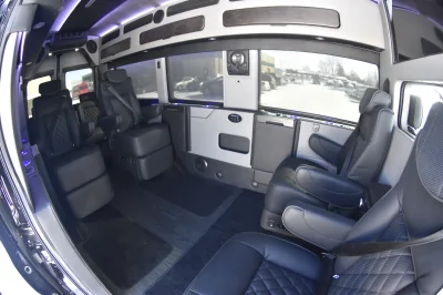 148 EL FORD TRANSIT CONVERSION VAN HIGH ROOF 9 SEATER LIMO MEETING WORK STATION JET DESKS CUSTOM - 2020 FORD TRANSIT GALAXY - Image 48 of 64