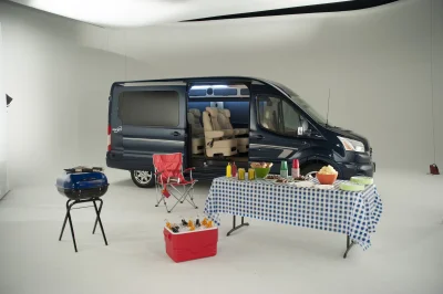 CUSTOM CONVERSION VAN ON FORD TRANSIT PHOTO SHOOT AT FORD FACTORY IN MICHIGAN WALDOCH VANS - 2020 FORD TRANSIT GALAXY - Image 57 of 116