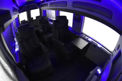 FORD TRANSIT 148 EL LUXURY LIMO PRIVATE JET ON WHEELS BY WALDOCH 9 PASSENGER PARTY WITH MEETINGS - 2020 FORD TRANSIT LIMO - Image 19 of 37
