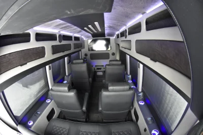 FORD TRANSIT 148 EL LUXURY LIMO PRIVATE JET ON WHEELS BY WALDOCH 9 PASSENGER PARTY WITH MEETINGS - 2020 FORD TRANSIT LIMO - Image 1 of 37