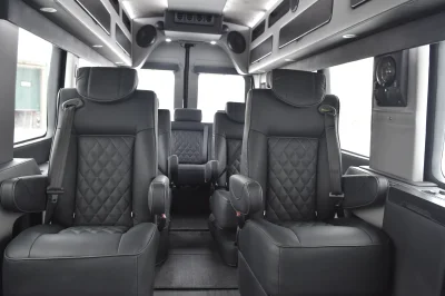 FORD TRANSIT 148 EL LUXURY LIMO PRIVATE JET ON WHEELS BY WALDOCH 9 PASSENGER PARTY WITH MEETINGS - 2020 FORD TRANSIT LIMO - Image 2 of 37
