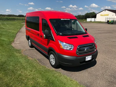 RED 130 FORD TRANSIT MOBILITY ADA VAN WITH FACTORY SEATING BY WALDOCH - 2020 FORD TRANSIT MOBILITY - Image 3 of 8