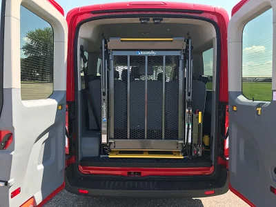 RED 130 FORD TRANSIT MOBILITY ADA VAN WITH FACTORY SEATING BY WALDOCH - 2020 FORD TRANSIT MOBILITY - Image 5 of 8