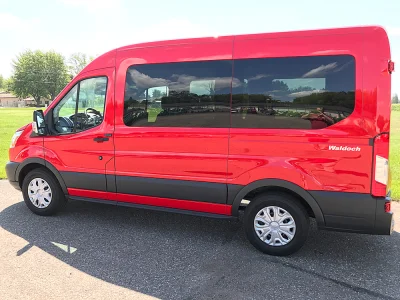 RED 130 FORD TRANSIT MOBILITY ADA VAN WITH FACTORY SEATING BY WALDOCH - 2020 FORD TRANSIT MOBILITY - Image 7 of 8