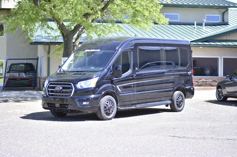 2021 Ford Transit 148 Medium Roof Galaxy 9 Passenger Black with Black Interior by Waldoch Crafts