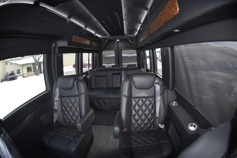 2021 Ford Transit 148 High Roof LandMark 7-11 Passenger Luxury Conversion Van - Black by Waldoch Crafts