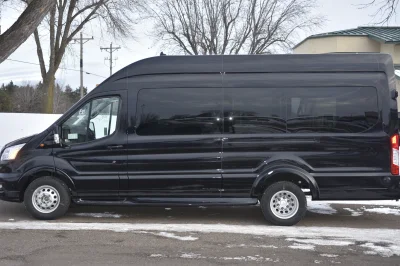 2021 FORD TRANSIT 148 HIGH ROOF LANDMARK 7-11 PASSENGER LUXURY CONVERSION VAN - BLACK - 2021 FORD TRANSIT LANDMARK - Image 6 of 9