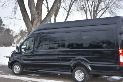 2021 FORD TRANSIT 148 HIGH ROOF LANDMARK 7-11 PASSENGER LUXURY CONVERSION VAN - BLACK - 2021 FORD TRANSIT LANDMARK - Image 7 of 9