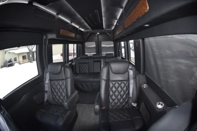 2021 FORD TRANSIT 148 HIGH ROOF LANDMARK 7-11 PASSENGER LUXURY CONVERSION VAN - BLACK - 2021 FORD TRANSIT LANDMARK - Image 1 of 9