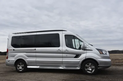 LANDMARK 9 PASSENGER LUXURY 148 MEDIUM ROOF FORD TRANSIT BY WALDOCH SILVER EXTERIOR AND GRAPHITE SEATING - 2021 FORD TRANSIT LANDMARK - Image 2 of 37