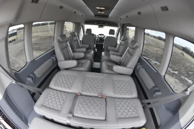 LANDMARK 9 PASSENGER LUXURY 148 MEDIUM ROOF FORD TRANSIT BY WALDOCH SILVER EXTERIOR AND GRAPHITE SEATING - 2021 FORD TRANSIT LANDMARK - Image 16 of 37