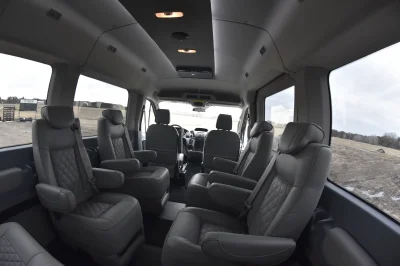 LANDMARK 9 PASSENGER LUXURY 148 MEDIUM ROOF FORD TRANSIT BY WALDOCH SILVER EXTERIOR AND GRAPHITE SEATING - 2021 FORD TRANSIT LANDMARK - Image 19 of 37