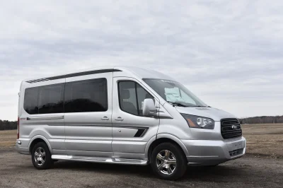LANDMARK 9 PASSENGER LUXURY 148 MEDIUM ROOF FORD TRANSIT BY WALDOCH SILVER EXTERIOR AND GRAPHITE SEATING - 2021 FORD TRANSIT LANDMARK - Image 3 of 37