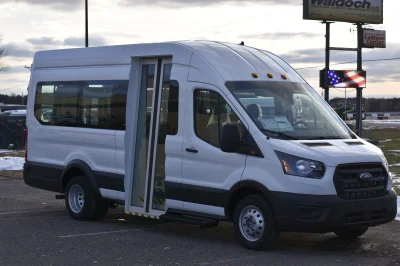 2021 FORD TRANSIT HIGH ROOF T350 DUALLY COMMERCIAL MOBILITY VAN WHITE WITH CUSTOM BUS DOOR 8 PASSENGER OR 3 WHEEL CHAIRS - 2021 FORD TRANSIT MOBILITY - Image 12 of 15