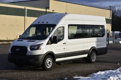 2021 FORD TRANSIT HIGH ROOF T350 DUALLY COMMERCIAL MOBILITY VAN WHITE WITH CUSTOM BUS DOOR 8 PASSENGER OR 3 WHEEL CHAIRS - 2021 FORD TRANSIT MOBILITY - Image 3 of 15