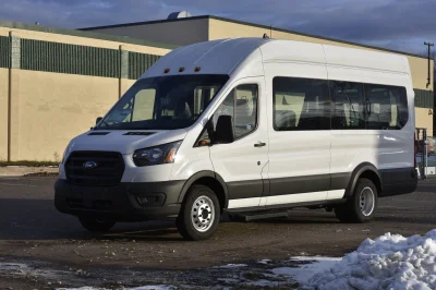 2021 FORD TRANSIT HIGH ROOF T350 DUALLY COMMERCIAL MOBILITY VAN WHITE WITH CUSTOM BUS DOOR 8 PASSENGER OR 3 WHEEL CHAIRS - 2021 FORD TRANSIT MOBILITY - Image 4 of 15