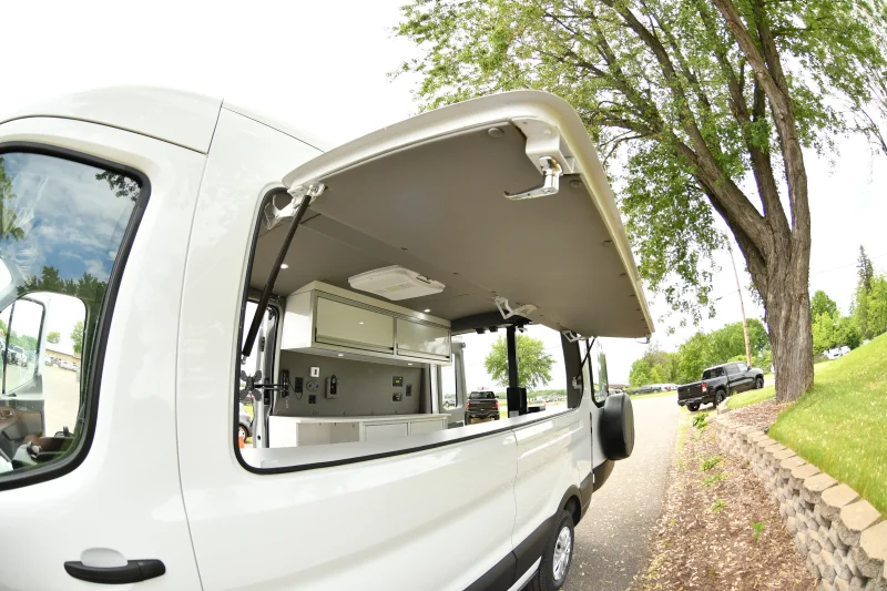 Custom Ford Transit 148 Medium Roof side cut out for anything you need By Waldoch Show Van Display by Waldoch Crafts