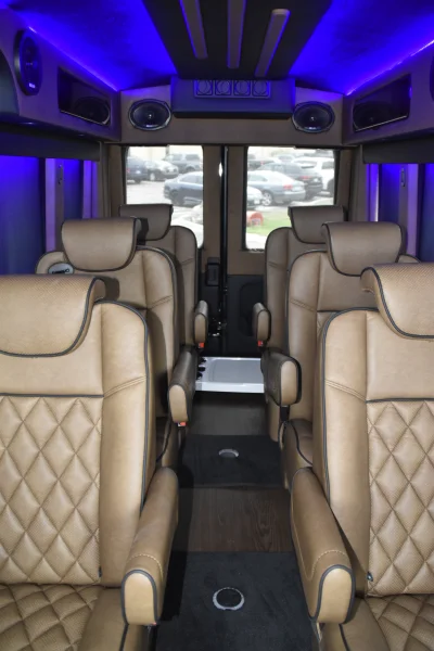 2024 GALAXY CONVERSION VAN WALDOCH - 9 PASSENGER LUXURY TRAVEL - T250 TRANSIT MEDIUM ROOF 3.5L ECO BOOTH - BLACK - 2024 FORD TRANSIT GALAXY - Image 12 of 25