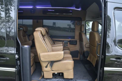 2024 GALAXY CONVERSION VAN WALDOCH - 9 PASSENGER LUXURY TRAVEL - T250 TRANSIT MEDIUM ROOF 3.5L ECO BOOTH - BLACK - 2024 FORD TRANSIT GALAXY - Image 15 of 25