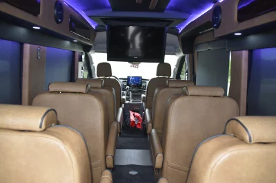 2024 GALAXY CONVERSION VAN WALDOCH - 9 PASSENGER LUXURY TRAVEL - T250 TRANSIT MEDIUM ROOF 3.5L ECO BOOTH - BLACK - 2024 FORD TRANSIT GALAXY - Image 24 of 25