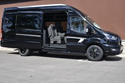 2025 FORD TRANSIT T350 HIGH ROOF DUALLY GALAXY LUXURY CONVERSION VAN 11 PASSENGER - BLACK - 2025 FORD TRANSIT GALAXY LUXURY - Image 2 of 15