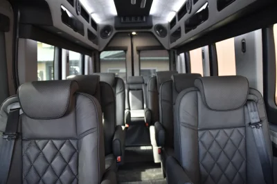 2025 FORD TRANSIT T350 HIGH ROOF DUALLY GALAXY LUXURY CONVERSION VAN 11 PASSENGER - BLACK - 2025 FORD TRANSIT GALAXY LUXURY - Image 1 of 15