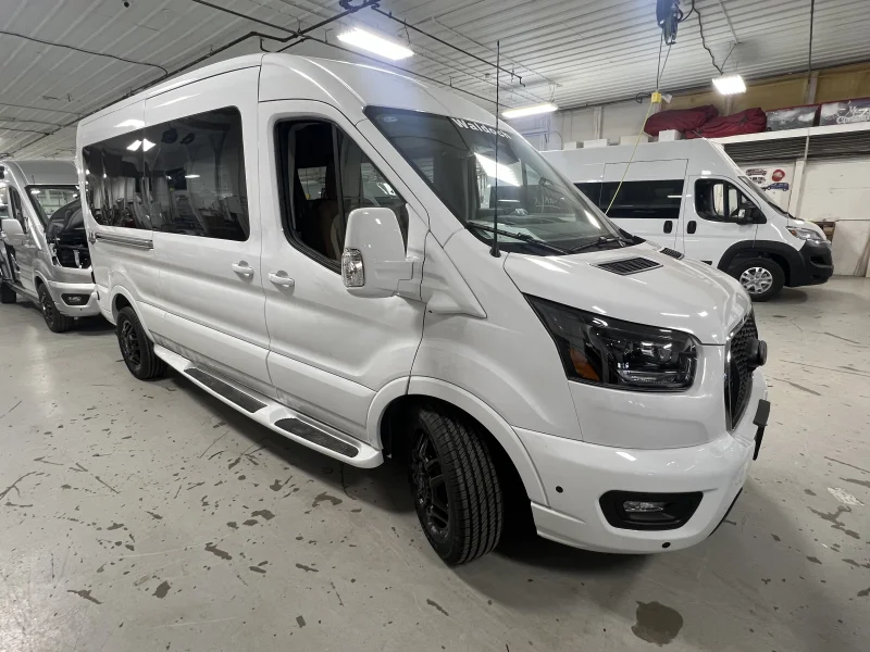 24473 - 2026 Ford Transit - 7 Passenger Boundary Waters - Oxford White - Amaretto and Beige Seating by Waldoch Crafts