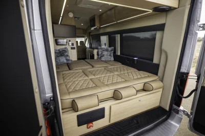 2026 STARLUX RV 7 PASSENGER LUXURY CONVERSION VAN CAMPER VAN - FORD TRANSIT T350 DUALLY WITH CUSTOM ROOF RACK TIE CARRIER AND CUSTOM PAINT ON THE TRANSIT VAN - 2026 FORD TRANSIT CAMPER - Image 11 of 15