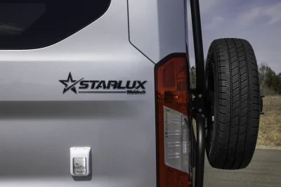 2026 STARLUX RV 7 PASSENGER LUXURY CONVERSION VAN CAMPER VAN - FORD TRANSIT T350 DUALLY WITH CUSTOM ROOF RACK TIE CARRIER AND CUSTOM PAINT ON THE TRANSIT VAN - 2026 FORD TRANSIT CAMPER - Image 14 of 15