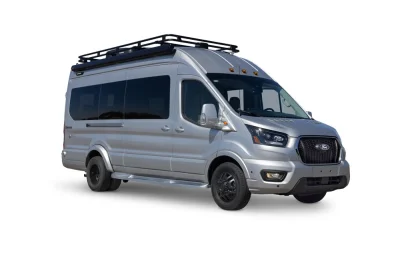 2026 STARLUX RV 7 PASSENGER LUXURY CONVERSION VAN CAMPER VAN - FORD TRANSIT T350 DUALLY WITH CUSTOM ROOF RACK TIE CARRIER AND CUSTOM PAINT ON THE TRANSIT VAN - 2026 FORD TRANSIT CAMPER - Image 2 of 3