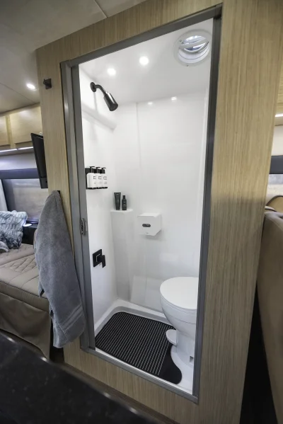 2026 STARLUX RV 7 PASSENGER LUXURY CONVERSION VAN CAMPER VAN - FORD TRANSIT T350 DUALLY WITH CUSTOM ROOF RACK TIE CARRIER AND CUSTOM PAINT ON THE TRANSIT VAN - 2026 FORD TRANSIT CAMPER - Image 6 of 15