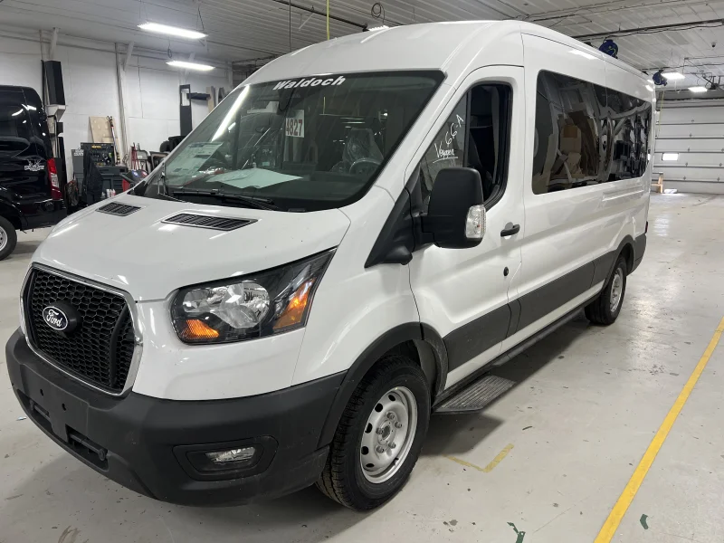 2026 Ford Transit Shuttle 10-Passenger - Oxford White with Grey Seating by Waldoch Crafts