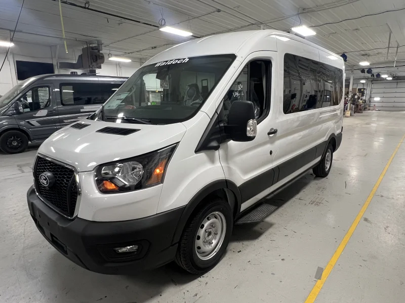 2026 Ford Transit Shuttle 10-Passenger - Oxford White with Grey Seating by Waldoch Crafts