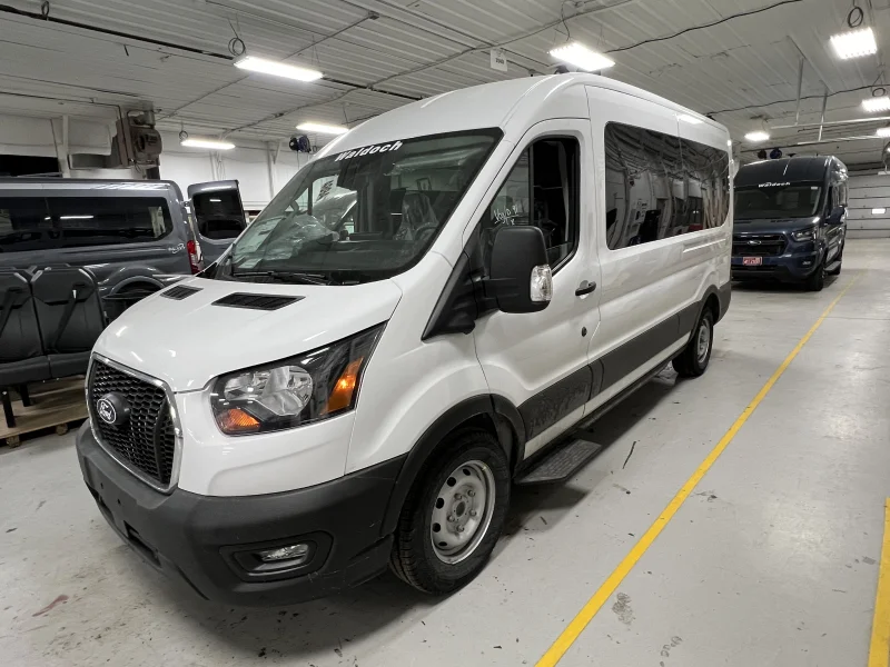 2026 Ford Transit - 10 Passenger Shuttle - Oxford White - Gray Seating by Waldoch Crafts