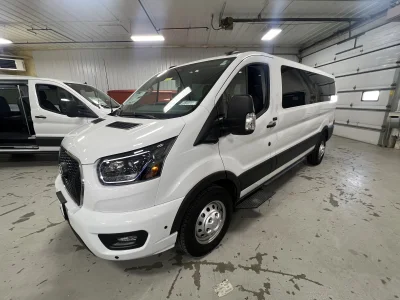 2026 FORD TRANSIT - 10 PASSENGER RECONFIGURATION - OXFORD WHITE - BLACK OEM SEATING - 2026 FORD TRANSIT SHUTTLE - Image 1 of 18