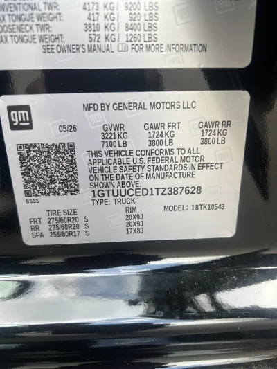 2026 GMC SIERRA - LEVEL PACKAGE - ONYX BLACK (GBA) - 2026 GMC SIERRA 1500 LEVEL - Image 21 of 21