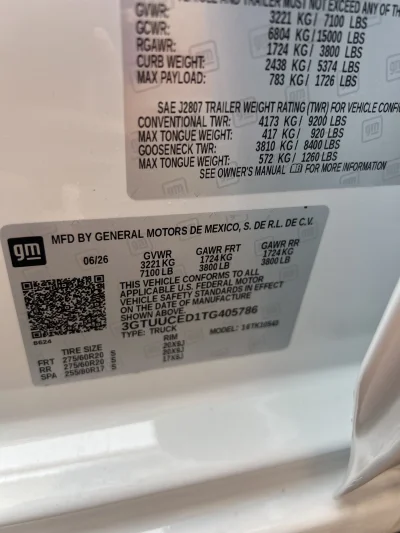 2026 GMC SIERRA 1500 - LEVEL PACKAGE SUMMIT WHITE (GAZ) - 2026 GMC SIERRA 1500 LEVEL - Image 15 of 15