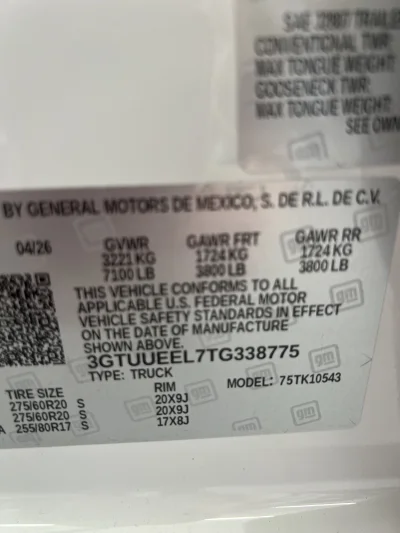 2026 GMC SIERRA 1500 - M80 PACKAGE - SUMMIT WHITE (GAZ) - 2026 GMC SIERRA 1500 M80 - Image 15 of 15