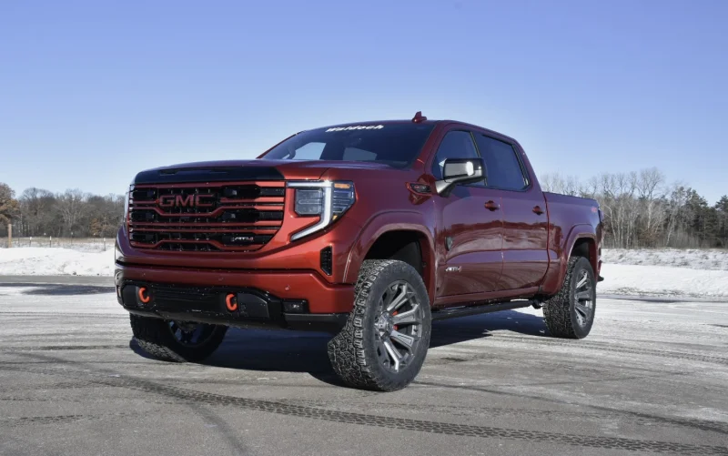 2026 GMC Waldoch M80X Custom Truck 22" wheels 35" tires Best truck you can buy from a Dealer Volcanic Red by Waldoch Crafts