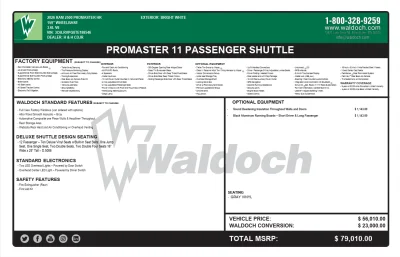 2026 RAM PROMASTER 2500 - SHUTTLE PACKAGE - BRIGHT WHITE (PW7) GRAPHITE SEATING - 2026 RAM PROMASTER 2500 SHUTTLE - Image 19 of 19