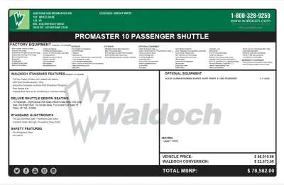 2026 RAM PROMASTER 2500 - 10 PASSENGER SHUTTLE PACKAGE - BRIGHT WHITE (PW7) - GRAY SEATING - 2026 RAM PROMASTER 2500 SHUTTLE - Image 19 of 19