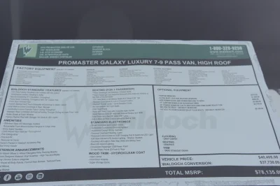 9 PASSENGER CONVERSION VAN LUXURY TRAVEL RAM PROMASTER REMOVEABLE SEATING FLIP DOWN TV BY WALDOCH - 2019 RAM PROMASTER GALAXY - Image 4 of 27