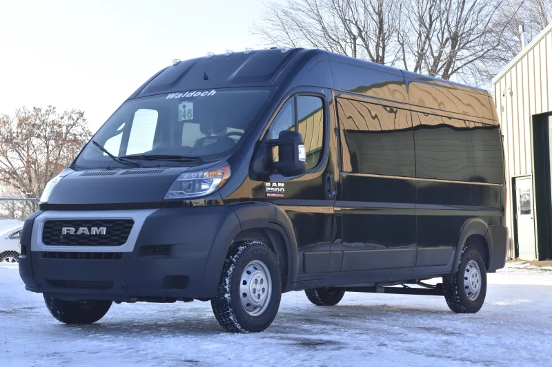 10 Passenger Shuttle Black Exterior with Cloth Black Seating By Waldoch Fleet Passenger Van School Hotel by Waldoch Crafts