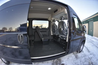 10 PASSENGER SHUTTLE BLACK EXTERIOR WITH CLOTH BLACK SEATING BY WALDOCH FLEET PASSENGER VAN SCHOOL HOTEL - 2019 RAM PROMASTER SHUTTLE - Image 4 of 46