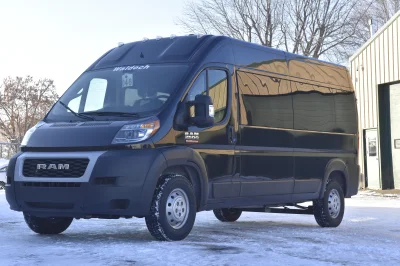 10 PASSENGER SHUTTLE BLACK EXTERIOR WITH CLOTH BLACK SEATING BY WALDOCH FLEET PASSENGER VAN SCHOOL HOTEL - 2019 RAM PROMASTER SHUTTLE - Image 28 of 46
