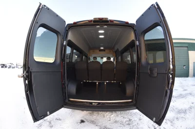 10 PASSENGER SHUTTLE BLACK EXTERIOR WITH CLOTH BLACK SEATING BY WALDOCH FLEET PASSENGER VAN SCHOOL HOTEL - 2019 RAM PROMASTER SHUTTLE - Image 5 of 46