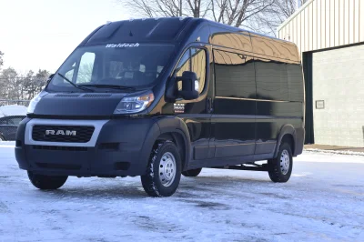 10 PASSENGER SHUTTLE BLACK EXTERIOR WITH CLOTH BLACK SEATING BY WALDOCH FLEET PASSENGER VAN SCHOOL HOTEL - 2019 RAM PROMASTER SHUTTLE - Image 30 of 46