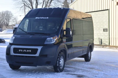 10 PASSENGER SHUTTLE BLACK EXTERIOR WITH CLOTH BLACK SEATING BY WALDOCH FLEET PASSENGER VAN SCHOOL HOTEL - 2019 RAM PROMASTER SHUTTLE - Image 31 of 46